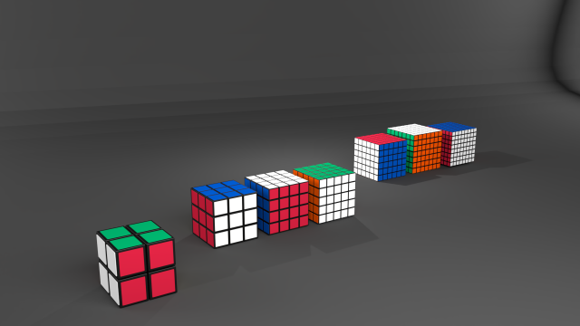 7 kind of rubiks cube Modèle 3D .c4d .max .obj .3ds .fbx .stl .blend 