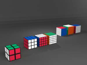 7 kind of rubiks cube Modelo 3D