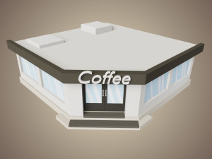 coffee shop low poly 3D Model