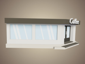 coffee shop low poly Model 3D