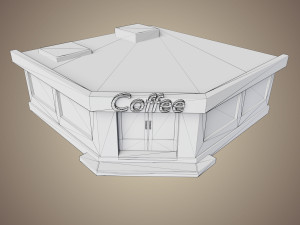 coffee shop low poly Model 3D