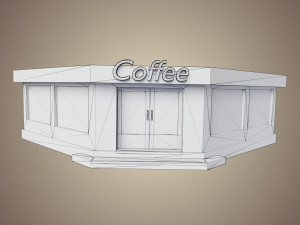 coffee shop low poly Model 3D