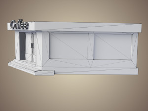 coffee shop low poly Model 3D