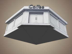 coffee shop low poly Model 3D