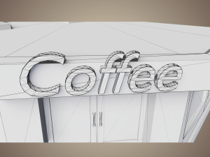 coffee shop low poly Model 3D