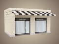 coffee shop low poly 01 3D Model