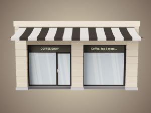 coffee shop low poly 01 Modèle 3D