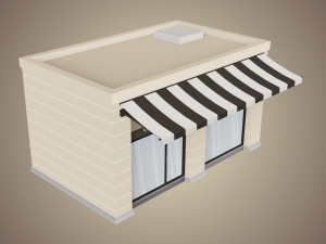 coffee shop low poly 01 Modèle 3D
