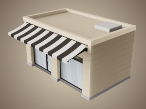 coffee shop low poly 01 Modèle 3D