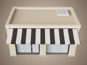 coffee shop low poly 01 Modèle 3D