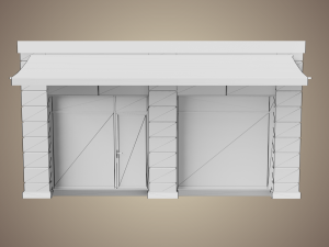 coffee shop low poly 01 Modèle 3D