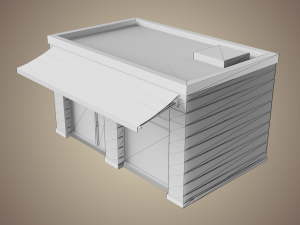 coffee shop low poly 01 Modèle 3D