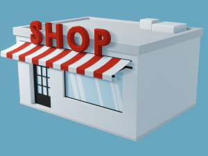 shop low poly Modelo 3D