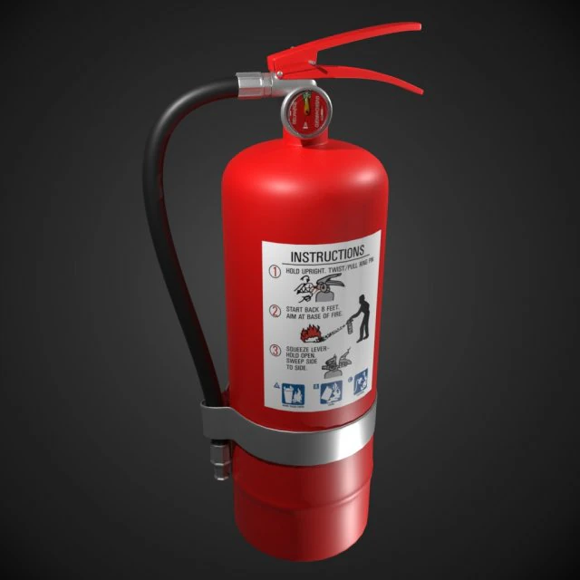fire extinguisher - high poly 3D Model .c4d .max .obj .3ds .fbx .stl .blend