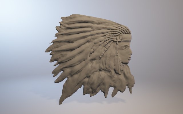 bas-relief of the indian 3D 프린트 모델 .c4d .max .obj .3ds .fbx .stl .blend 