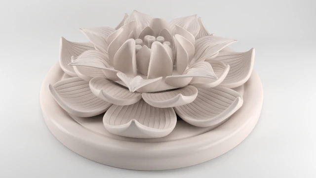 lotus flower figurine 3D Print Model .c4d .max .obj .3ds .fbx .stl .blend