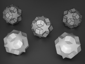 a set of fractal three-dimensional monochrome symbolic objects 3D Принт Модель