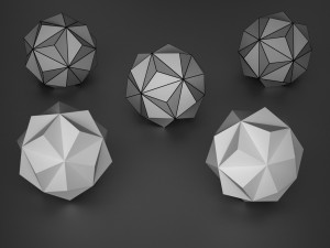 a set of fractal three-dimensional monochrome symbolic objects 3D Принт Модель
