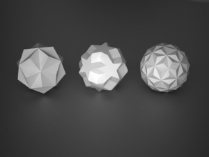 a set of fractal three-dimensional monochrome symbolic objects 3D Принт Модель