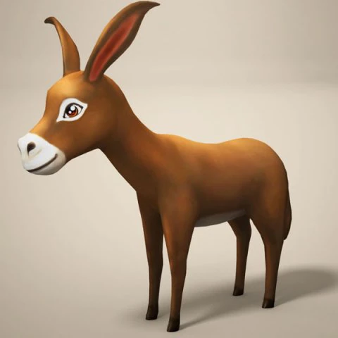 cartoon donkey 3D Model .c4d .max .obj .3ds .fbx .stl .blend 