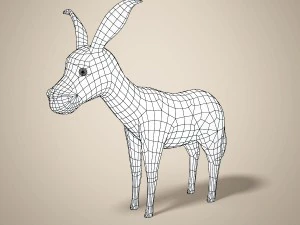 cartoon donkey 3D Model