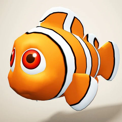 clown fish 3D Model .c4d .max .obj .3ds .fbx .stl .blend