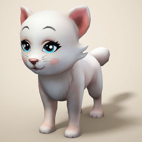 cartoon cat 3D 모델 .c4d .max .obj .3ds .fbx .stl .blend 