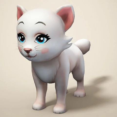 cartoon cat 3D Model .c4d .max .obj .3ds .fbx .stl .blend 