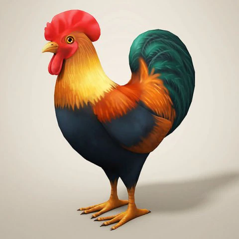 cartoon chicken 3D Model .c4d .max .obj .3ds .fbx .stl .blend 