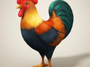 ayam kartun Model 3D