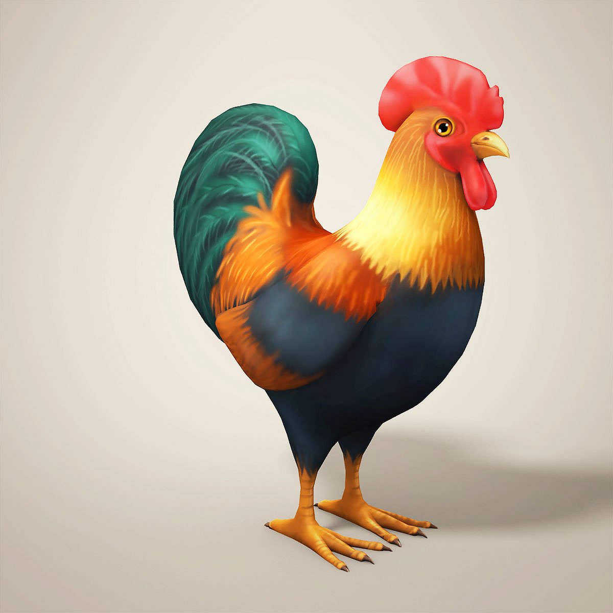 Cartoon Chicken 3D Model in Bird 3DExport