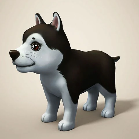 cartoon dog 3D Model .c4d .max .obj .3ds .fbx .stl .blend