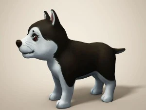 cartoon dog 3D Model