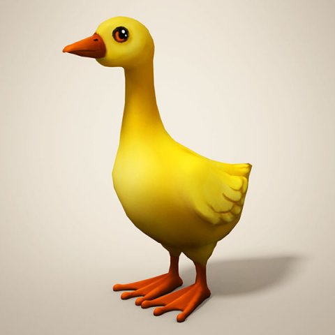 cartoon duckling 3D Model .c4d .max .obj .3ds .fbx .stl .blend 