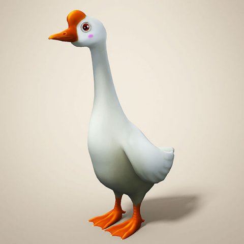 cartoon goose 3D Model .c4d .max .obj .3ds .fbx .stl .blend 