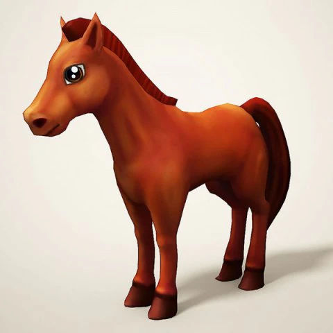 cartoon horse 3D Model .c4d .max .obj .3ds .fbx .stl .blend 