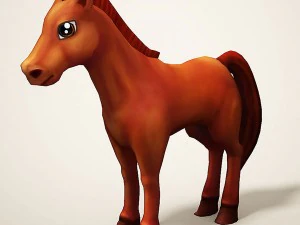 漫画の馬 3Dモデル