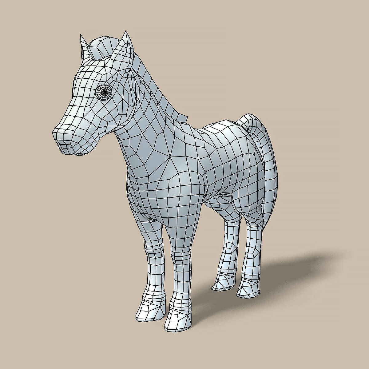 Лошадь 3д модель. 3d cartoon Horse.