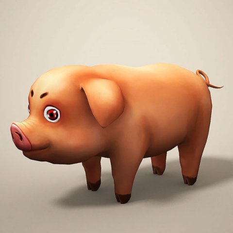 cartoon pig 3D Модель .c4d .max .obj .3ds .fbx .stl .blend 