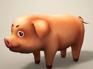 漫画の豚 3Dモデル