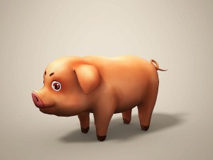 cartoon pig 3D Модель