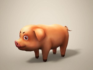 cartoon pig 3D Модель