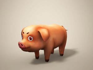 cartoon pig 3D Модель