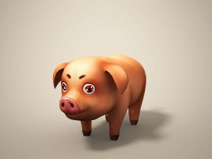 cartoon pig 3D Модель