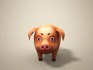 cartoon pig 3D Model