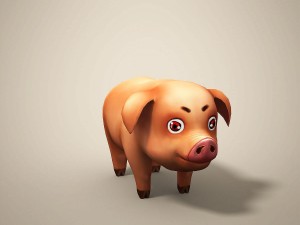 cartoon pig 3D Модель