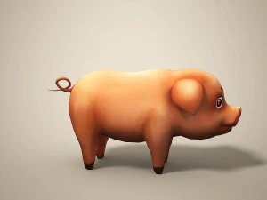 cartoon pig 3D Model
