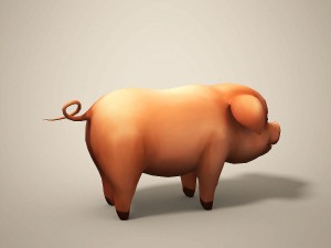 cartoon pig 3D Модель