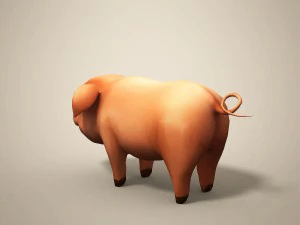cartoon pig 3D Model