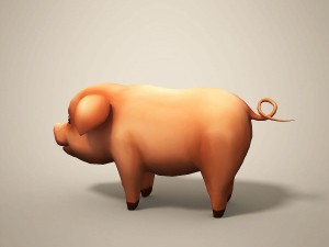 cartoon pig 3D Модель